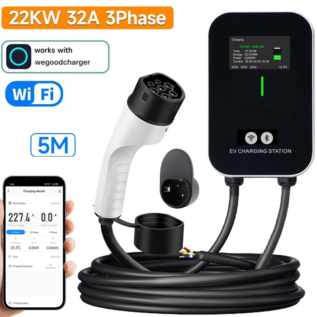 Ev Charger Type 2 22Kw 32A 3 Phase - TYP-2 Wallbox EV-Ladegerät 7 kW 11