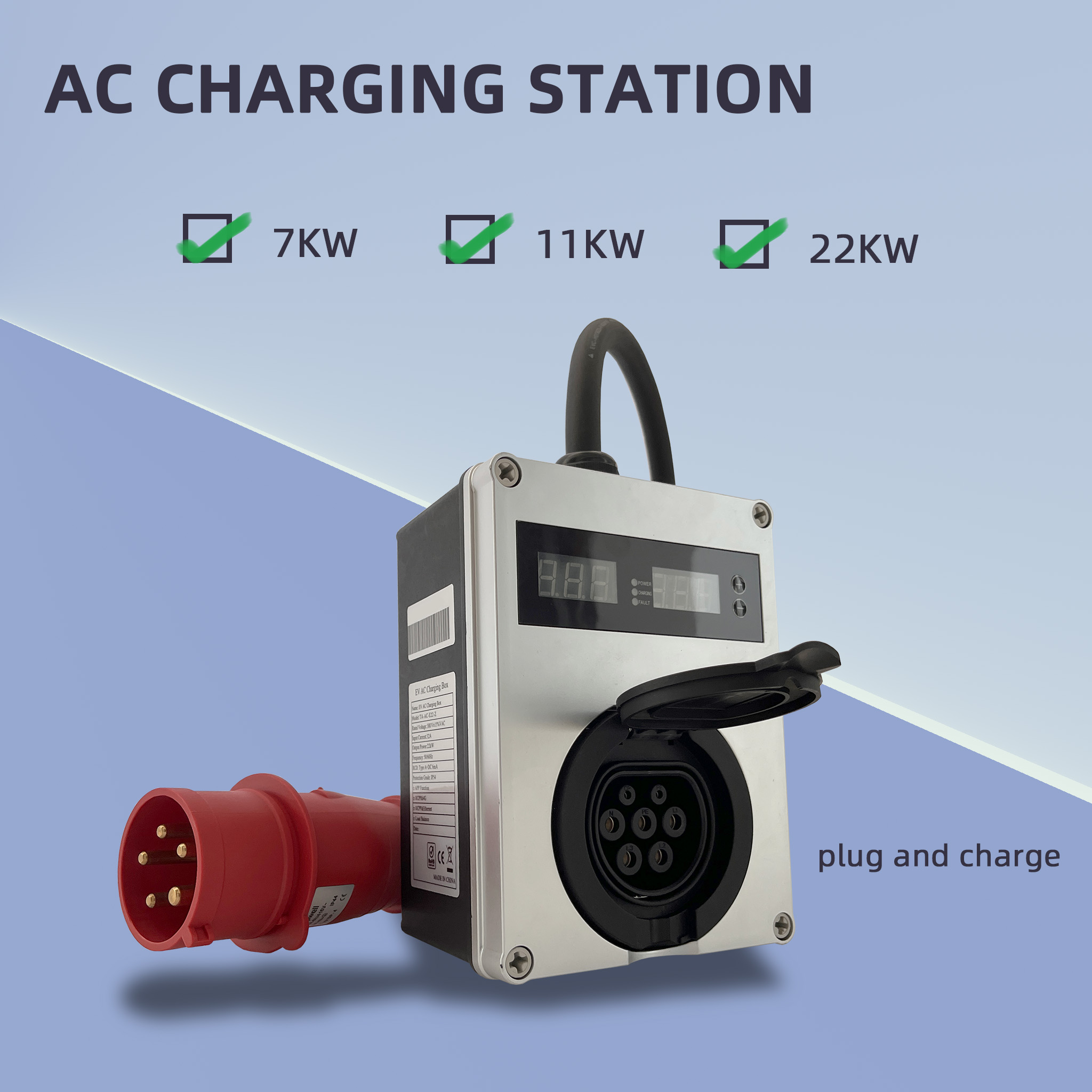 Neues Tary EV AC Tragbares Lad – Type 2 Portable Ev Charger 11Kw Cee Bewertung und Preis
