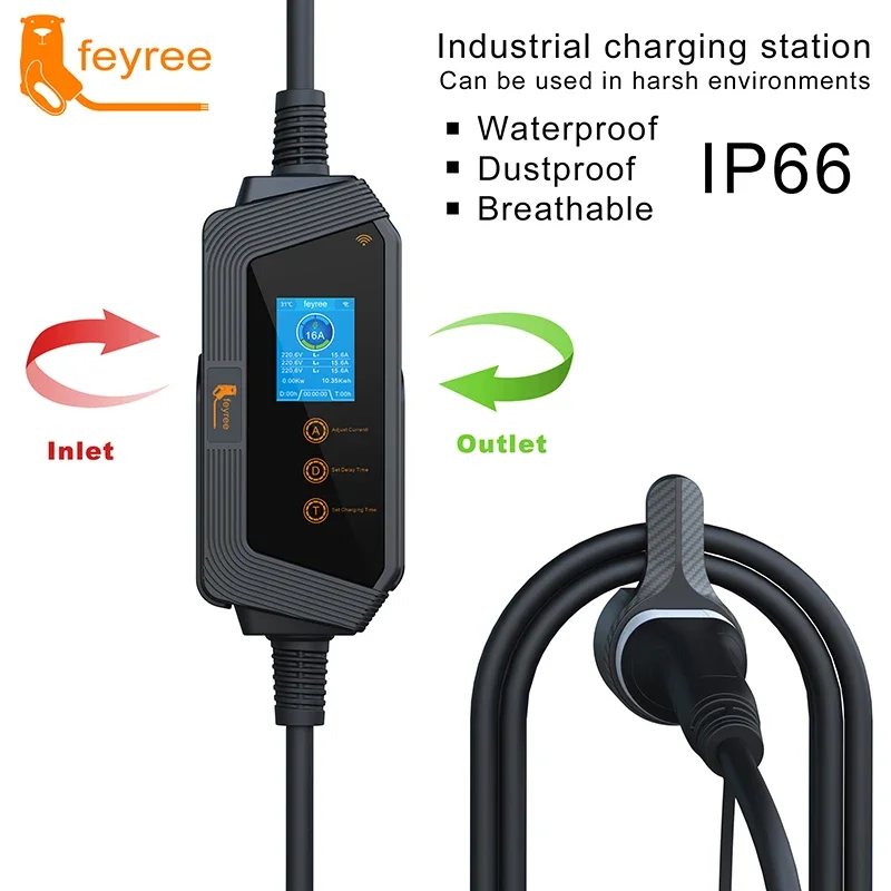Feyree 11KW 16A 3-Phasen Typ2  – Type 2 Portable Ev Charger 11Kw Cee Bewertung und Preis