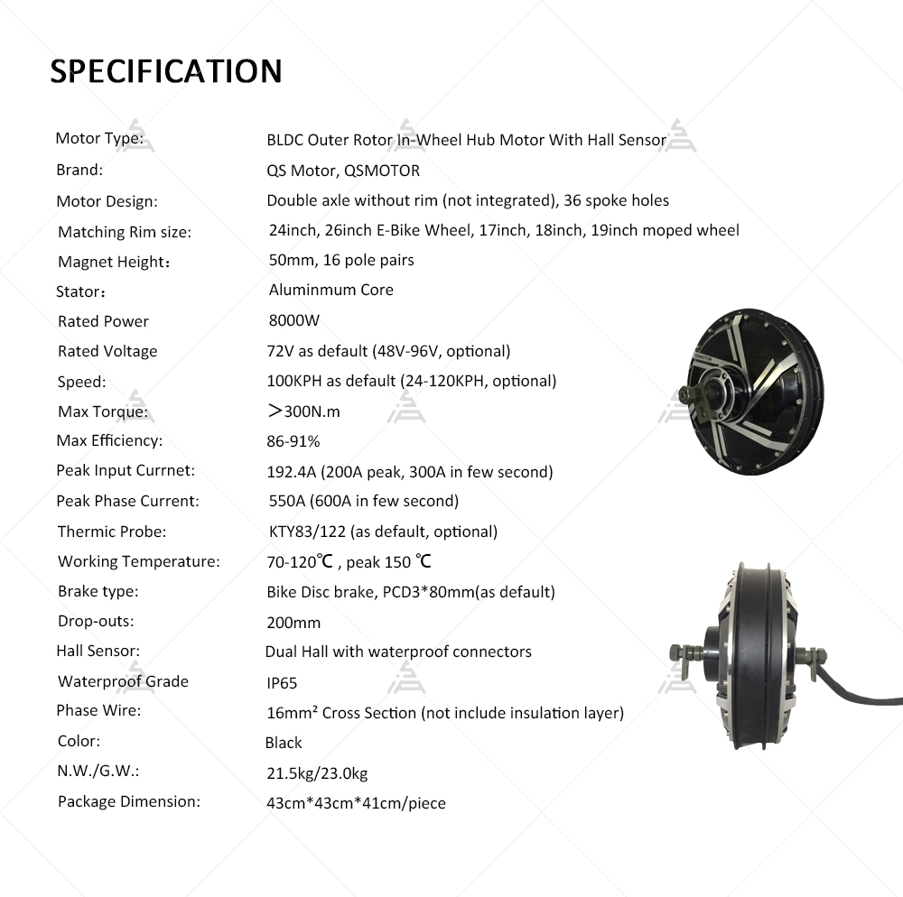 QS Motor 273 8000 W V3 72 V 12 – Qs Motor 273 8000W Hub Motor Bewertung und Preis