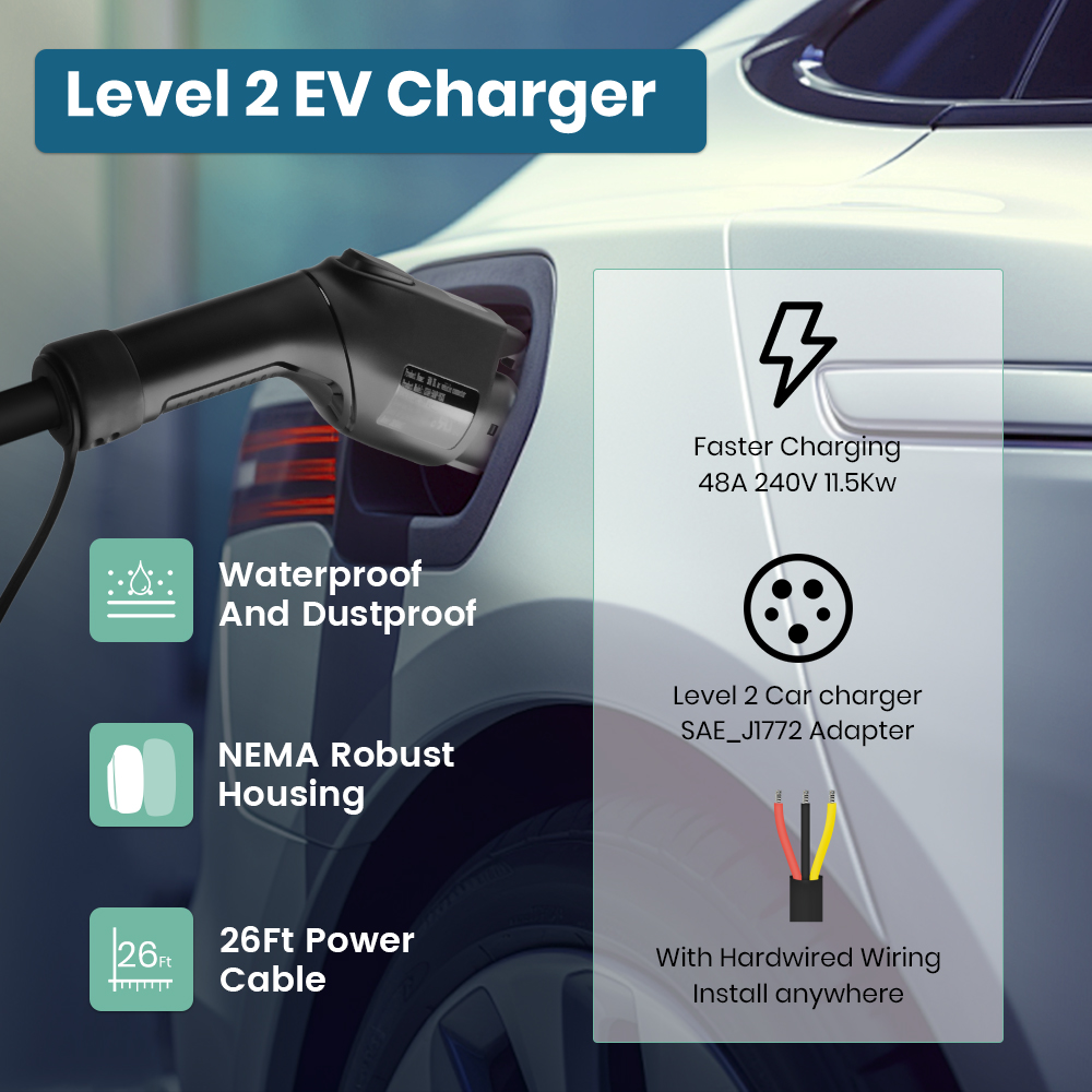 Junsun Level 2 EV-Ladegerät 48 – J1772 Evse 32A Level 2 Charger Bewertung und Preis