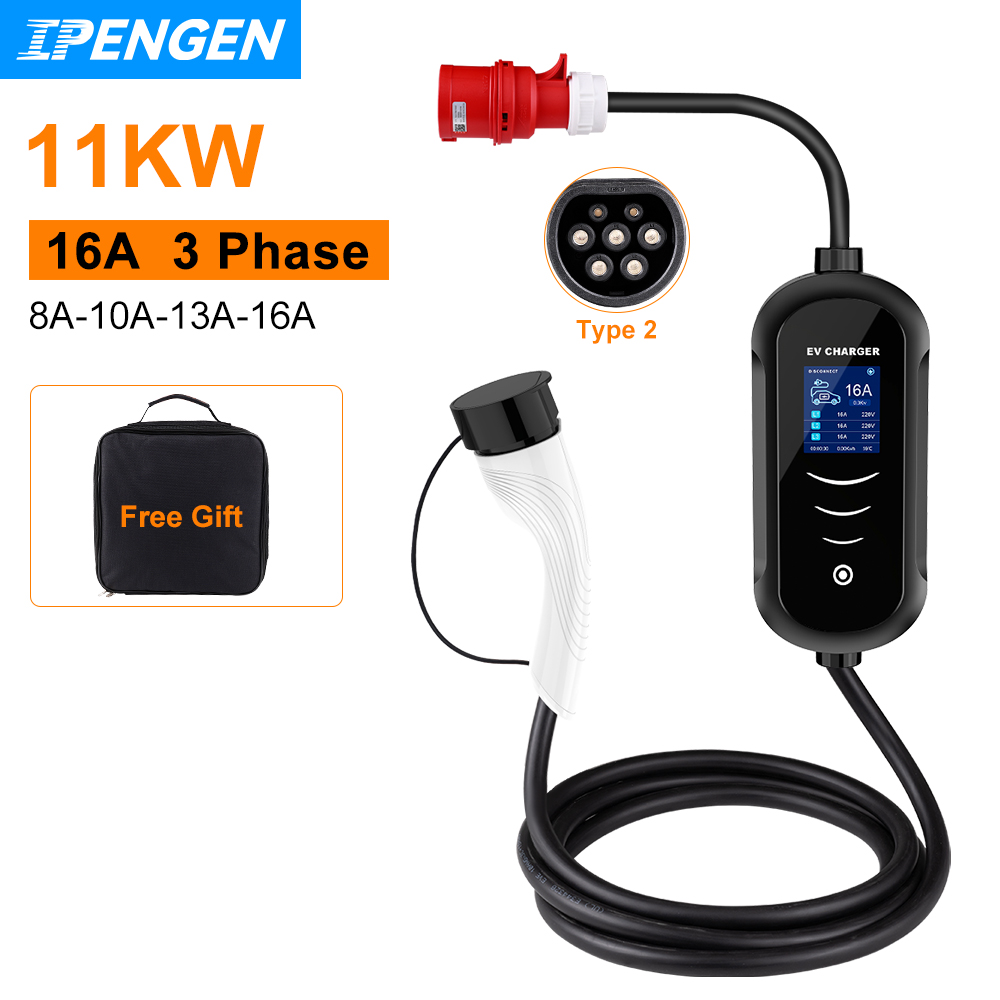 Ipengen 11kw 16a 3 phase ev tr – Type 2 Portable Ev Charger 11Kw Cee Bewertung und Preis